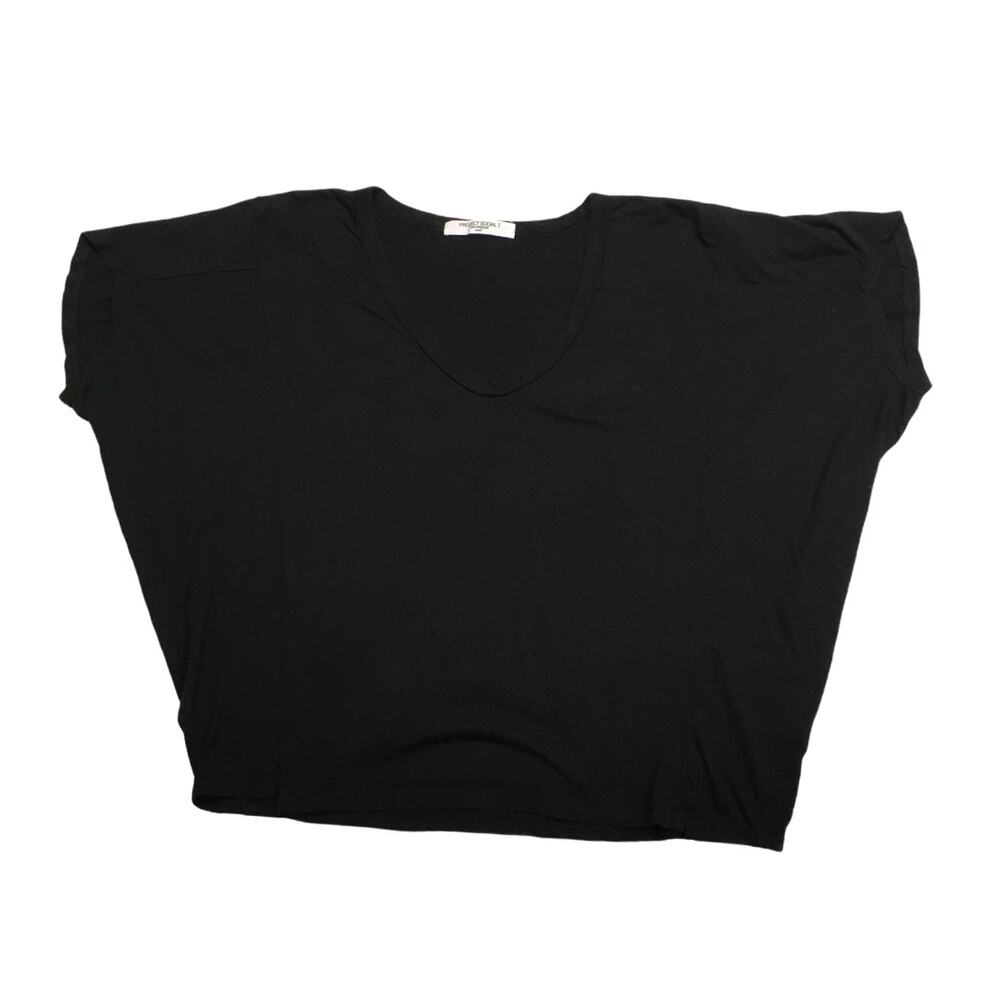 Project Social T Shirt Oversized V-Neck Black Tee Casual Top Women's‎ S Dolman
